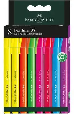Set 8 Evidentiatoare Textmarker Superfluorescente. Corp subtire