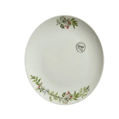 Farfurie - Porcelain - Wreath - White, 26.4 cm