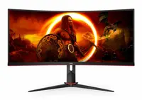 Monitor Gaming AOC CU34G2XP, 34", 3440 x 1440 pixeli, Black, Red, 3 ani Garantie