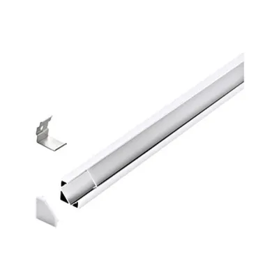 LED-Stripe Corner Profile Clear Cover white, 2000mm