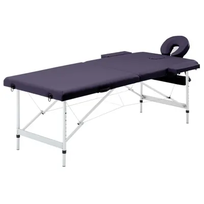 Gossi masa de masaj pliabila, 2 zone, violet, aluminiu