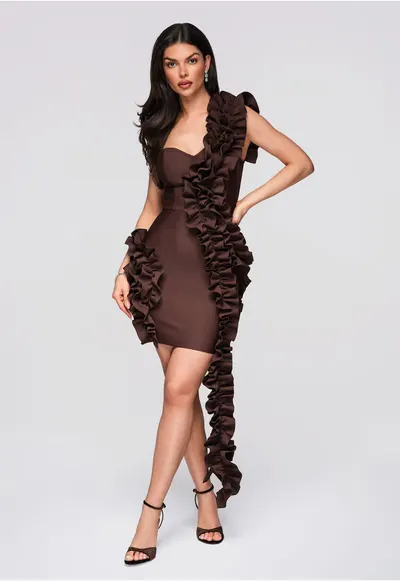 Rochie eleganta de seara LA-OM-DLR240 - Maro