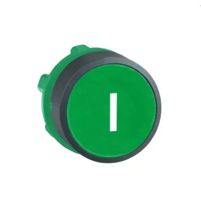Cap Rotund pentru Buton Ø 22, Revenire cu Arc, Verde, Incastrat, I