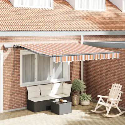 Gossi marchiza manuala retractabila cu dungi multicolore led 300x250 cm
