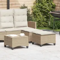 Gossi scaune de gradina cu perne 2 buc bej 55x55x36 cm poly ratan