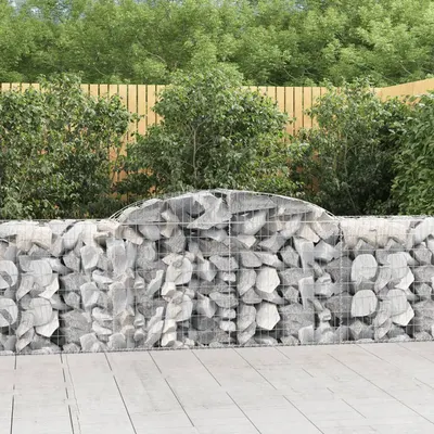 vidaXL Coșuri gabion arcuite 7 buc, 300x50x80/100 cm, fier galvanizat