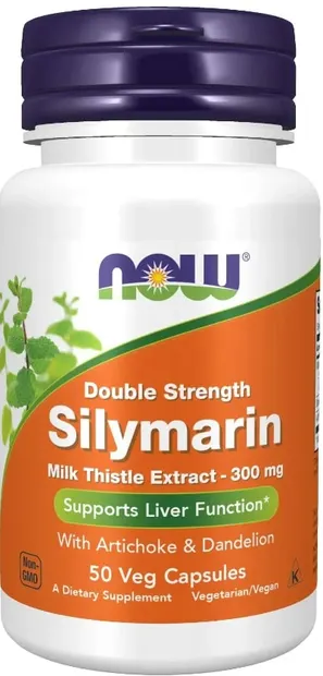 Double Strength Silymarin, 50 capsule, Now