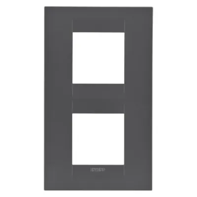 Placa ornament CProiector HORUS GEO International - IN PAINTED TECHNOPOLYMER - 2+2 module VERTICAL - SATIN BLACK - CProiector HORUS
