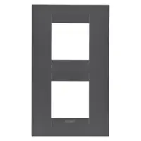 Placa ornament CProiector HORUS GEO International - IN PAINTED TECHNOPOLYMER - 2+2 module VERTICAL - SATIN BLACK - CProiector HORUS