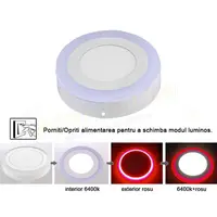 Spot Led TC aplicat 18w 6w/6400k rosu – rotund