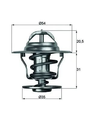 Termostat lichid racire (87 C) potrivit VOLVO V40; AUDI 100 C3, 100 C4, 80 B1, 80 B2, 80 B3, 80 B4, 90 B3, A2, A3, A4 B5, A4 B6, A4 B7, A6 C4, A6 C5, CABRIOLET B3, COUPE B2 1.0-2.8 08.70