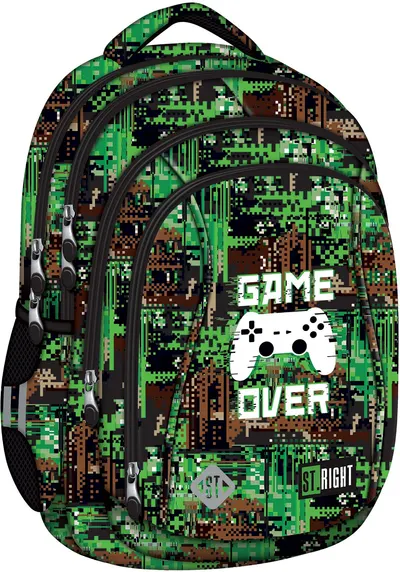 Ghiozdan școlar St. Right Game Over - Cu 4 compartimente