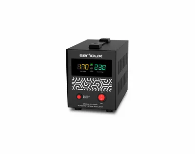 Stabilizator de tensiune Serioux Relay 101-1000VA, putere 1000VA/600W, tip releu, transformator toroidal, interval tensiune intr