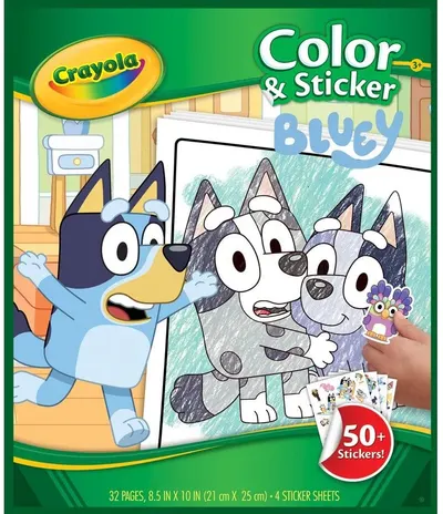 Carte de colorat Crayola Bluey - 50 stickere