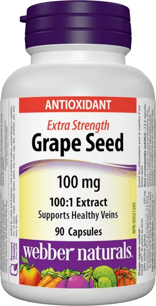 Grape Seed Extra Strength, 100 mg, 90 capsule, Webber Naturals