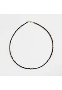 Colier handmade - realizat din pietre semipretioase spinel - stele din hematit - accesorii argint925