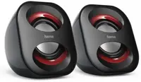 Sistem audio Hama - Sonic Mobil 183, 2.0, negru/roșu