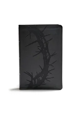 KJV Giant Print Reference Bible, Charcoal Leathertouch