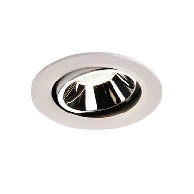 Spot incastrat, NUMINOS MOVE L Ceiling lights, white Indoor LED recessed ceiling light white/chrome 4000K 55° rotating and pivoting