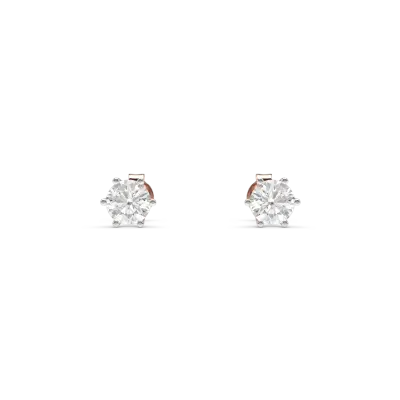 Cercei din aur roz cu diamante solitaire de 0.4ct