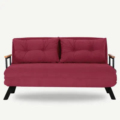 Canapea extensibila SANDO, 2 locuri, bordo, 133x78x78 cm