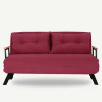 Canapea extensibila SANDO, 2 locuri, bordo, 133x78x78 cm