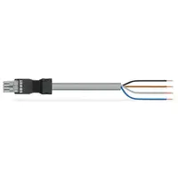 pre-assembled connecting cable; Eca; Socket/open-ended; 4-pole; Cod. B; Control cable 4 x 1.5 mm²; 6 m; 1,50 mm²; gray