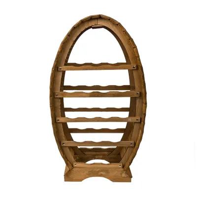 Suport 16 sticle de vin, din lemn de brad, inaltime 76cm / EXT 5646 Engros