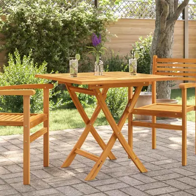 vidaXL Masă de grădină pliabilă, 85x85x76 cm, lemn masiv de tec