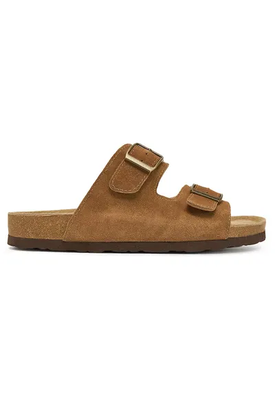 Papuci dama - piele naturala - maro - eleganti