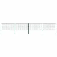 vidaXL Panou de gard cu stâlpi din fier, verde, 694,5x80 cm