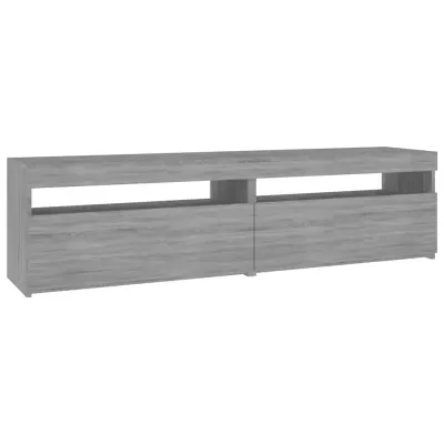 vidaXL Comodă TV cu lumini LED, 2 buc., Sonoma gri, 75x35x40 cm