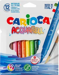 Set carioci cu pensula Carioca Acquarell - 12 culori