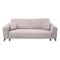 Canapea VEGA extensibila, 3 locuri, cu arcuri si lada depozitare, roz pudra, 237x110x73 cm