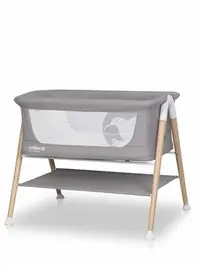 Patut nou nascut Colibro Pino Dove, 90x53 cm, cu saltea si protectie contra insectelor, picioare de lemn