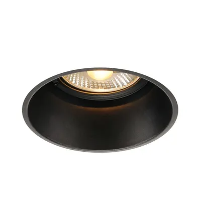 Spot incastrat, HORN-T Ceiling lights GU10, black recessed fitting, QPAR111, round, black, max. 75W