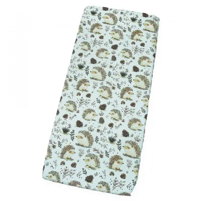 Cearceaf cu banda elastica pentru pat copii Kerstin Hedgehog, din 100 bumbac, pentru saltea 90 x 50 cm