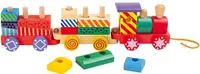 Sfoară din lemn cu picior mic - tren, 16 piese