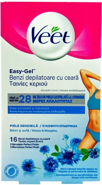 Veet Benzi pentru subraț și bikini Blossom, 16 buc