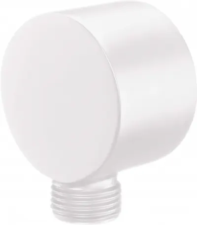 Racord unghiular rotund, pentru furtun de dus, 50x28 mm, alb, Deante Cascada