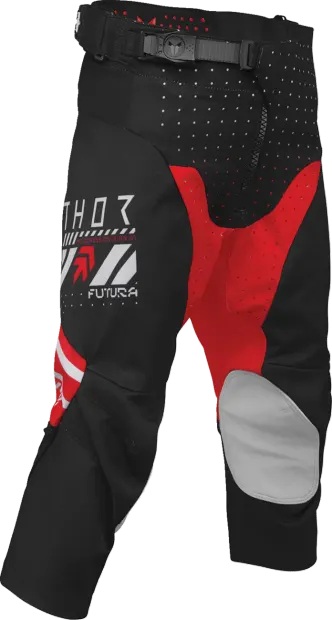 Pantaloni atv cross copii Thor Launchmode Futura, culoare negru rosu, marime 24