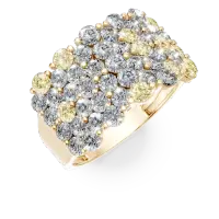 Inel din aur galben cu diamante multicolore de 2.91ct