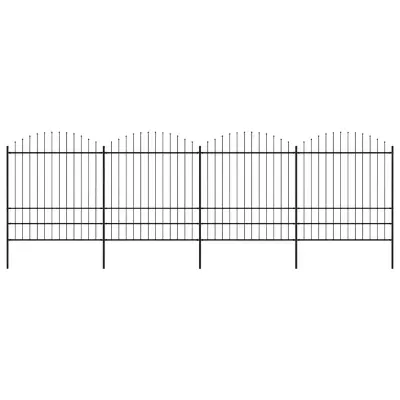 vidaXL Gard de grădină cu vârf tip suliță din oțel 671x200 cm, negru