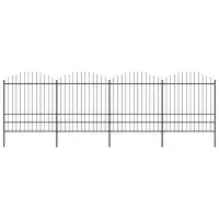 vidaXL Gard de grădină cu vârf tip suliță din oțel 671x200 cm, negru