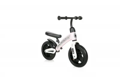 Bicicleta copii fara pedale Scout Air Pink de echilibru 10 inch, varsta 2-4 ani, roti cu camera si cauciuc, scaun reglabil pe inaltime de la 30 cm pana la 33 cm, maxim 25 de kg, ghidon reglabil in inaltime 49-51,5 cm