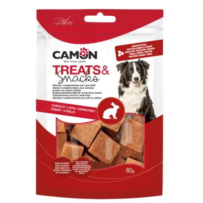 CAMON Rabbit Cubes, XS-XL, Iepure, punguță recompense câini, 80g