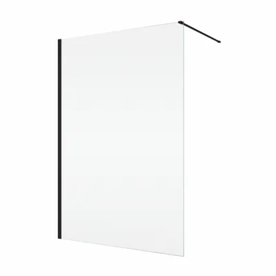 Paravan dus sticla walk-in 120x200 cm, negru, sticla 8 mm, Ronal Easy