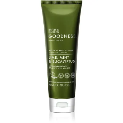 Baylis & Harding Goodness Awaken Senses peeling pentru corp cu efect revigorant parfum Lime, Mint & Eucalyptus 225 ml