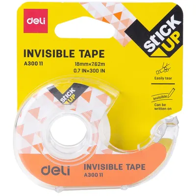 Bandă adezivă Deli Stick Up - EA30011, 18 mm/7.62 m, cu dozator