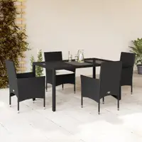 Gossi set mobilier de gradina cu perne 5 piese negru poliratan&sticla